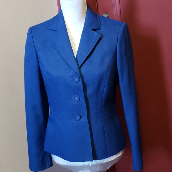 EVAN -PICONE BLUE 2-PC LINED PANTS SUIT SIZE 4 - Picture 4 of 16